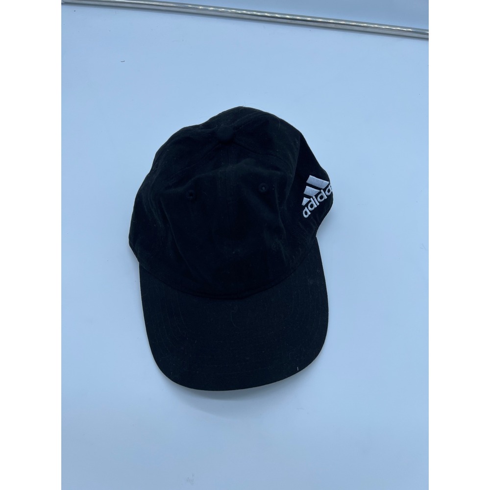 Adidas Golf Hat Black Cotton Adjustable Slider Strap Side Logo Cap Unisex